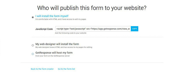 Getresponse-Publish-form-on-website